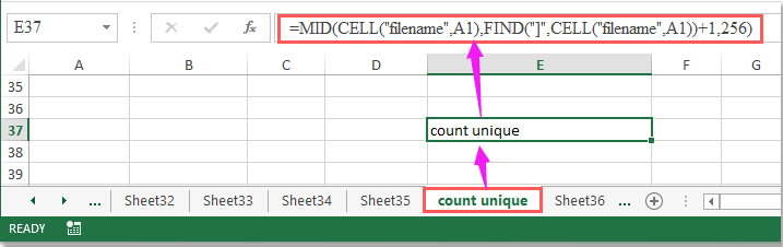 یکسان کردن مقدار سلول با نام شیت در اکسل